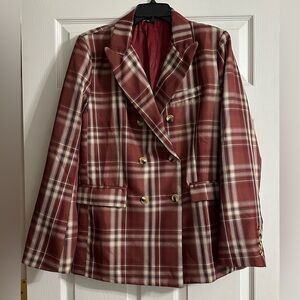 Fore Women’s Plaid Blazer Jacket - Size XL